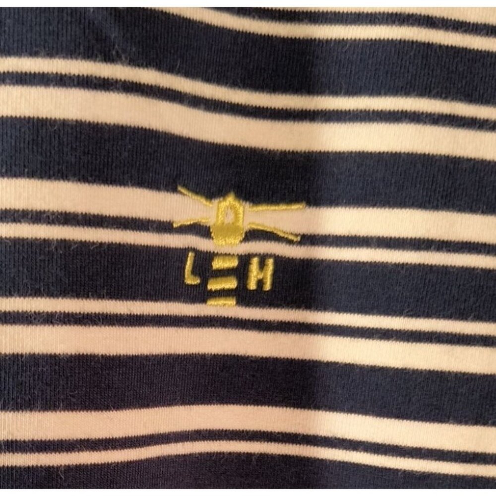 Lighthouse Womens Navy & White Striped Long Sleeve Top Size 14 Embroidered Logo - Picture 4 of 6